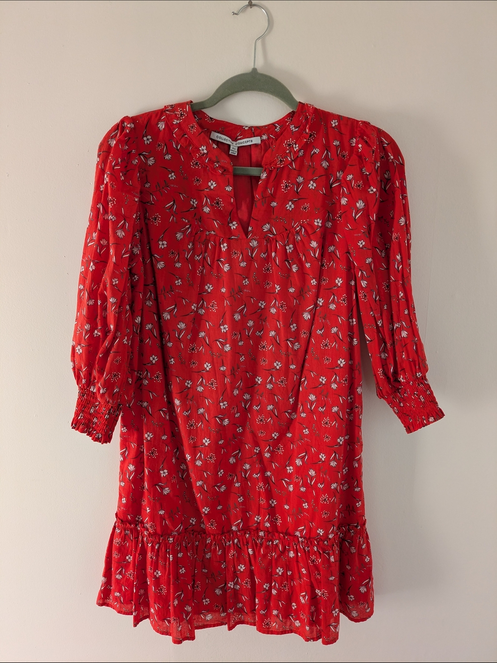 Collective Concepts Red Floral Mini Dress